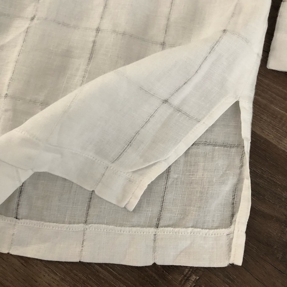 Jennifer Moore women’s white distressed plaid button down top size measures XL - Picture 8 of 8